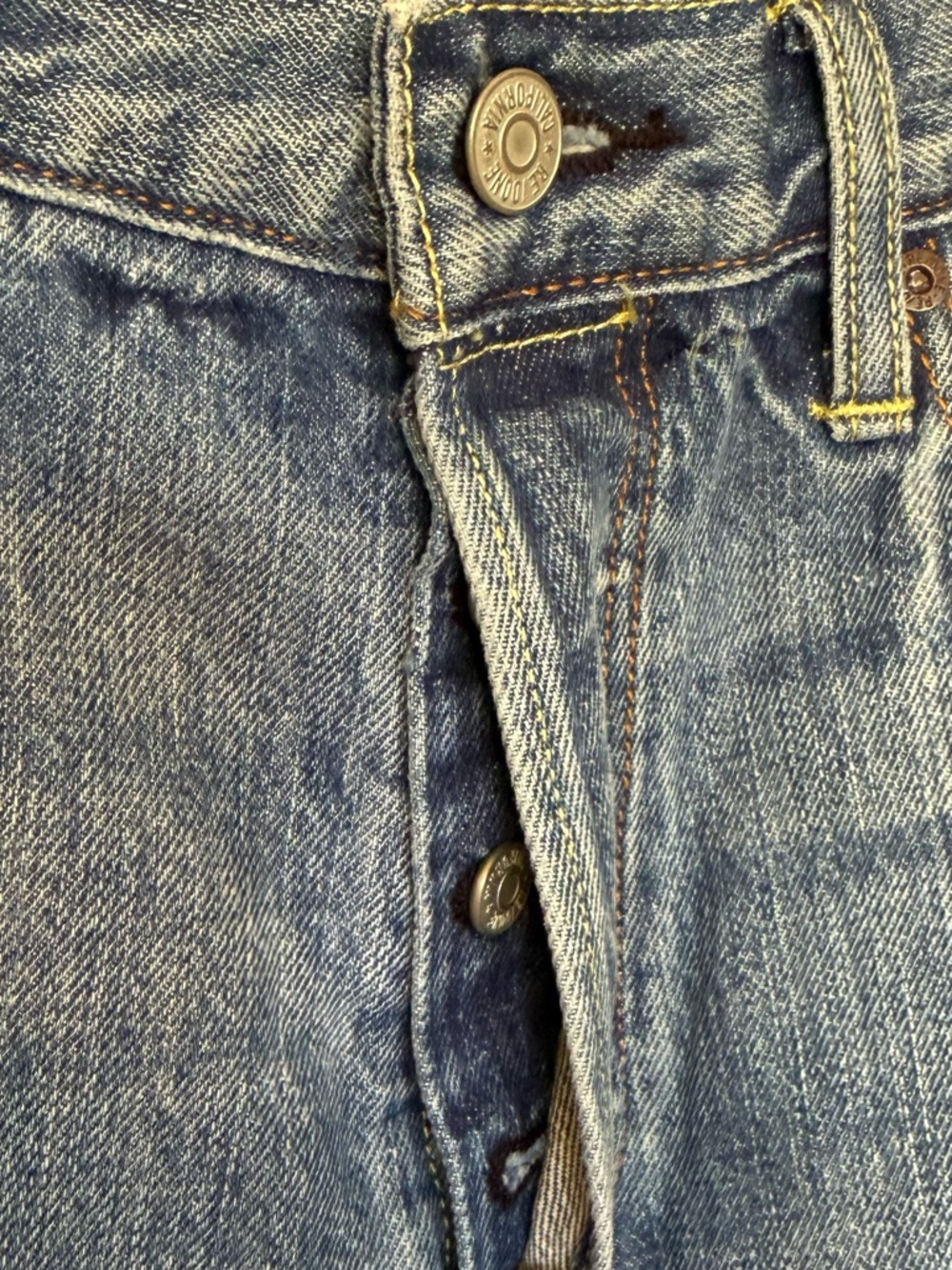 Re/Done Light Wash Indigo 70s Ultra High Rise Stove Pipe Jeans Size 32 - Picture 4 of 7